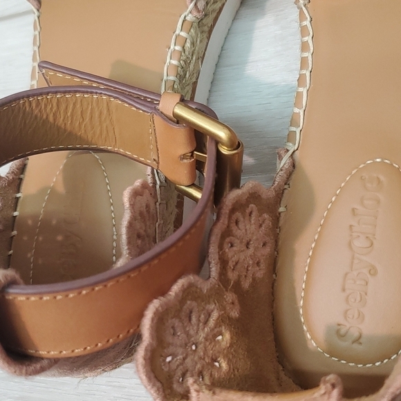 See By Chloe Ankle Espadrilles Sandals Suede Shoes sz 39  US 8 - Picture 12 of 12